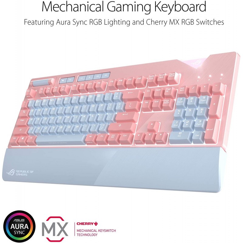TECLADO ASUS ROGSTRIX FLARE PINK GAMING CHERRY MX RED CHERRY MX RED